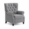 Stoff Sessel Grau mit Massivholzbeinen