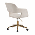 Bürostuhl mit Drehfunktion Samtstoff Metallbasis Beige