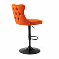 Höhenverstellbarer Barhocker mit Metallbasis und Polyesterpolsterung, Orange