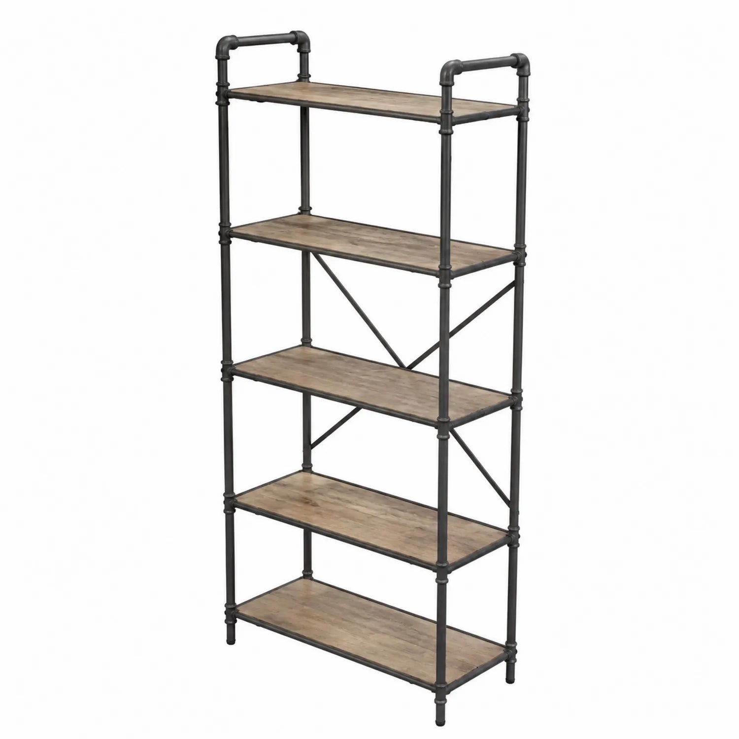Holz- und Metallregal mit 5 Böden, 180cm
