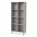Bücherregal Grau MDF 8 Fächer