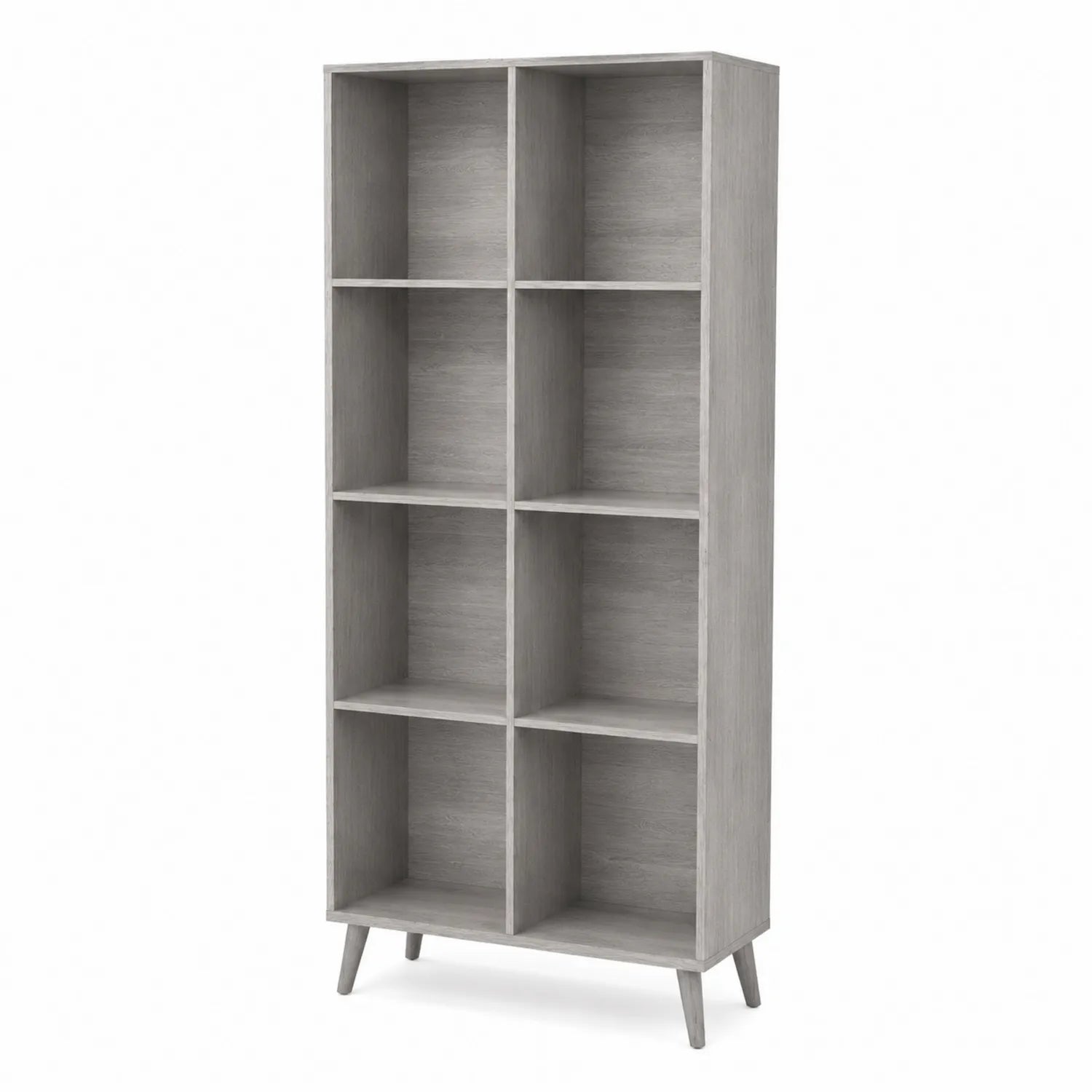 Bücherregal Grau MDF 8 Fächer