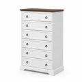 Kommode mit 6 Schubladen MDF Weiß/Braun