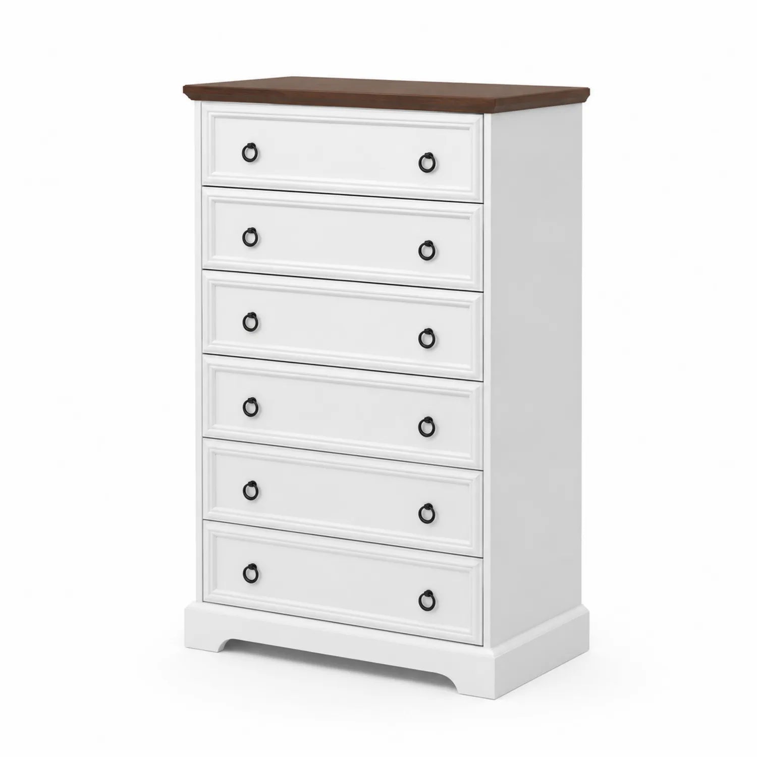 Kommode mit 6 Schubladen MDF Weiß/Braun