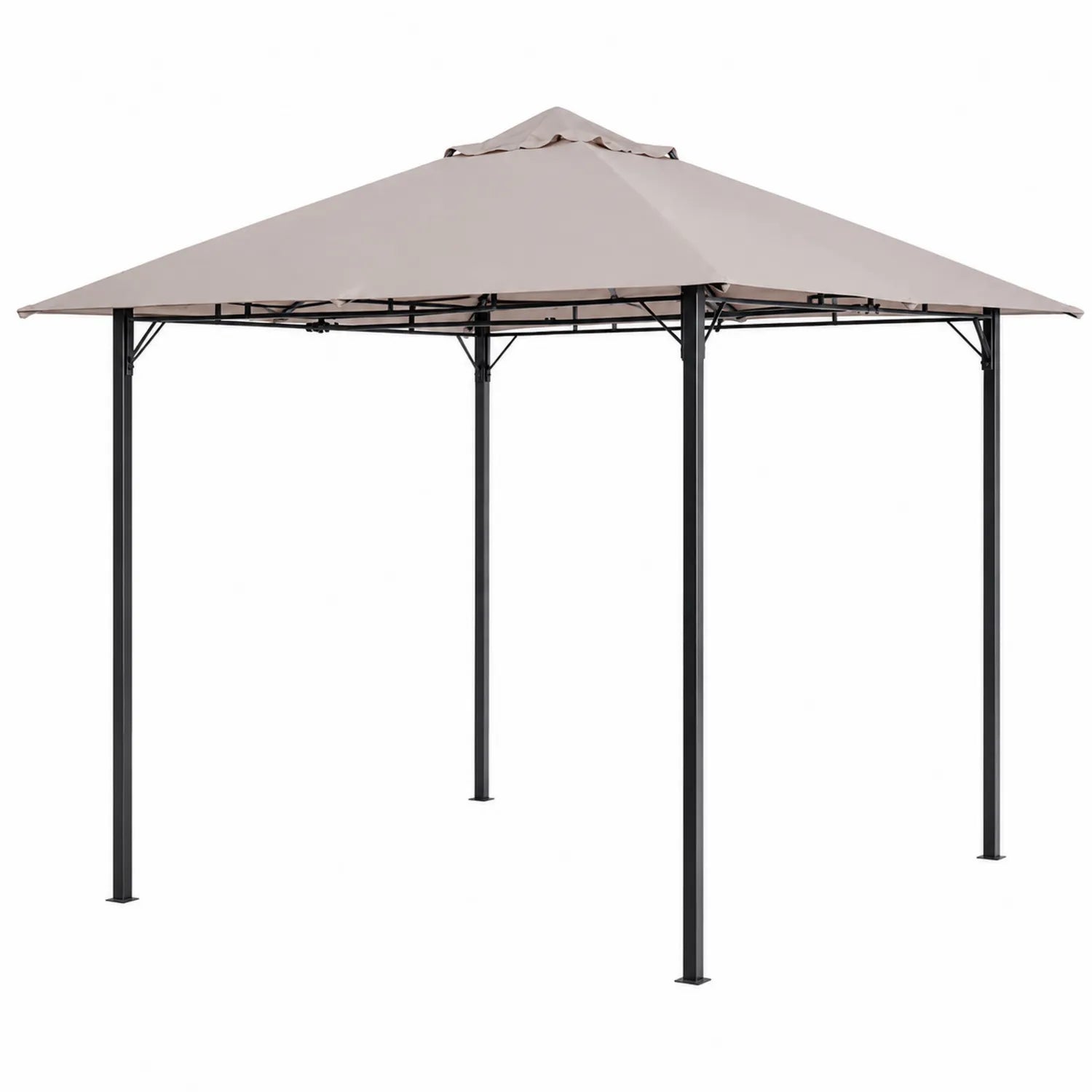 3x3 m Gartenpavillon Stahl und Polyester Beige