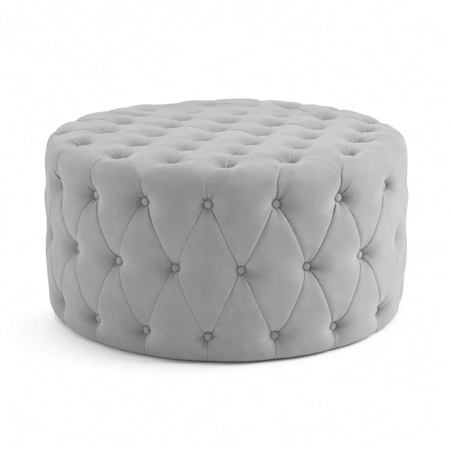 Runder Samt-Hocker Grau