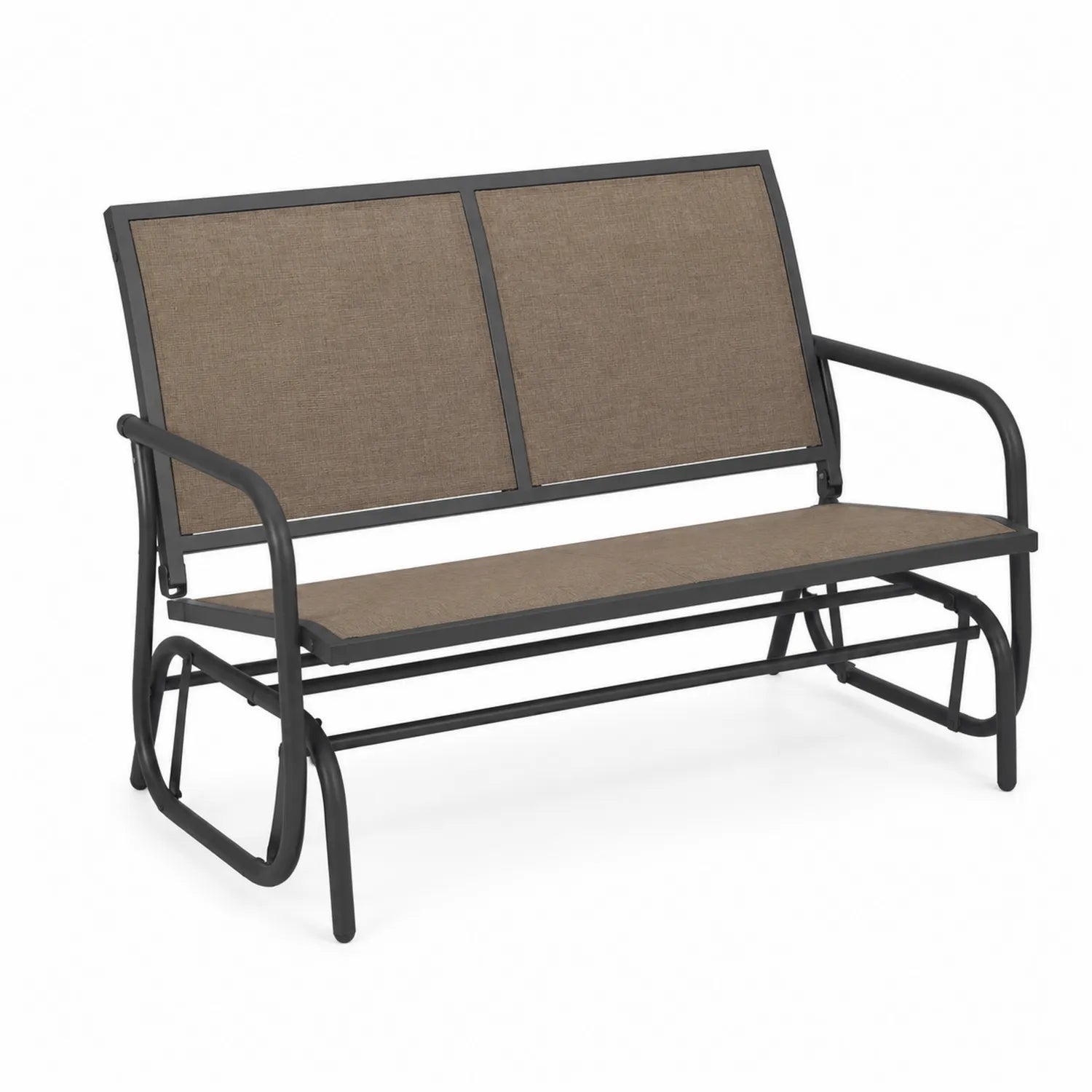 Gartenbank Metallrahmen Textilen Braun 120x80x90 cm